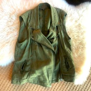 Michael Stars army green zip up vest